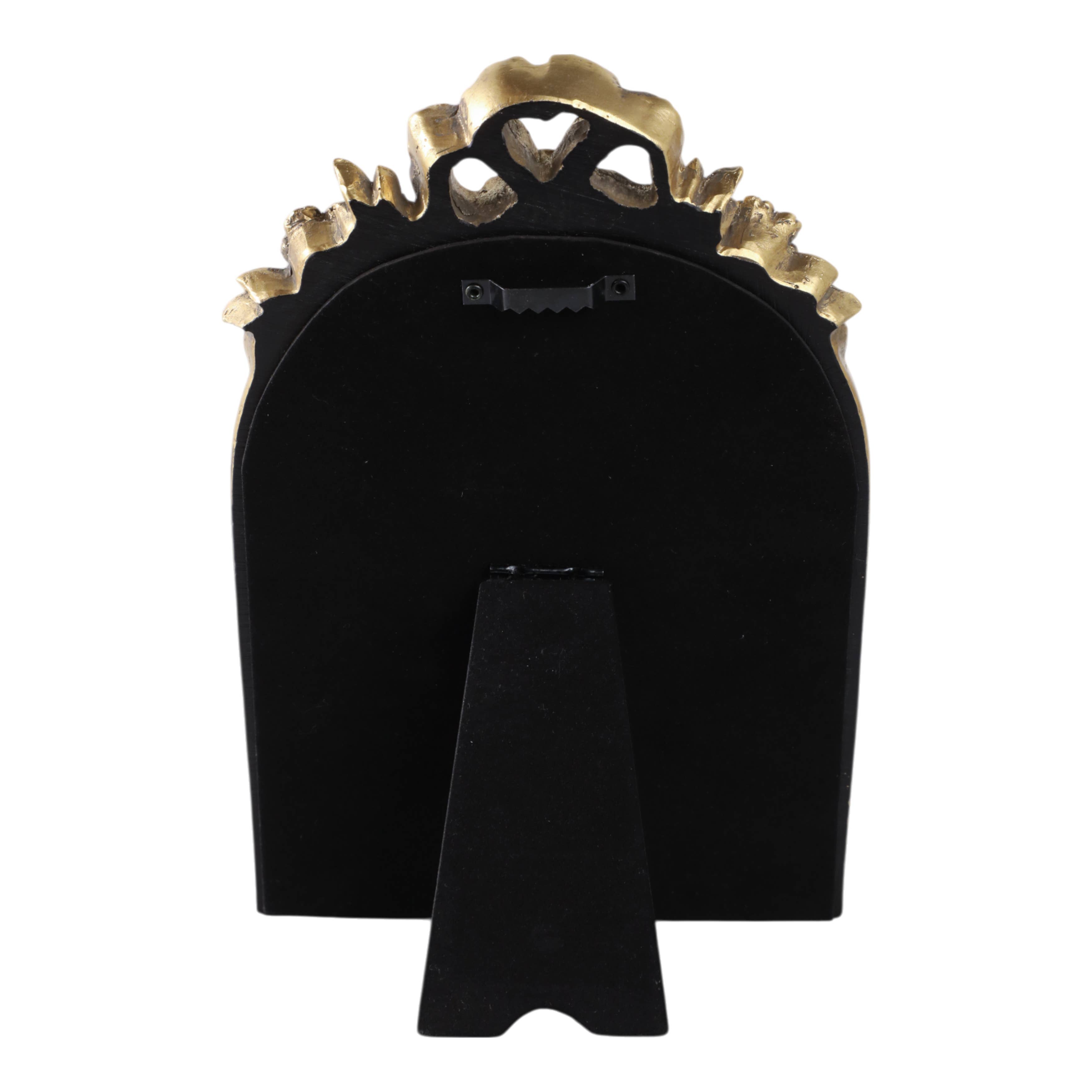Wall Mirror - Gold Glass Gilded Bow Arch Framed, 10 in.