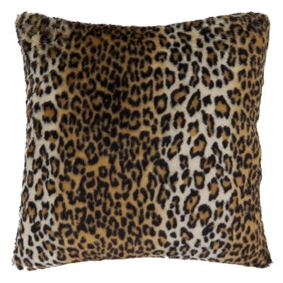 Brown Cheetah Print Faux Fur 18" Throw Pillow Cover only