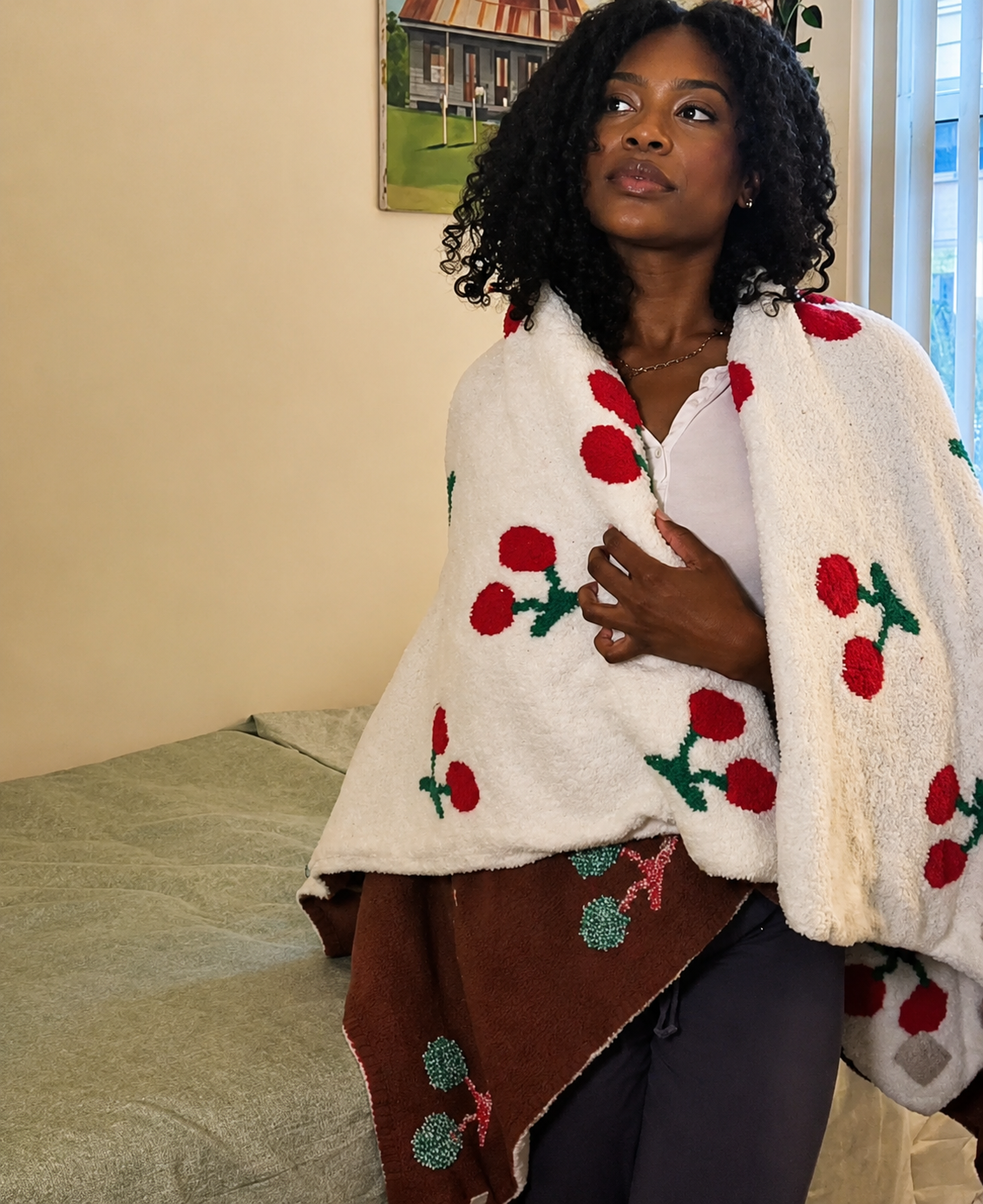 Cherry Cozy Throw Blanket