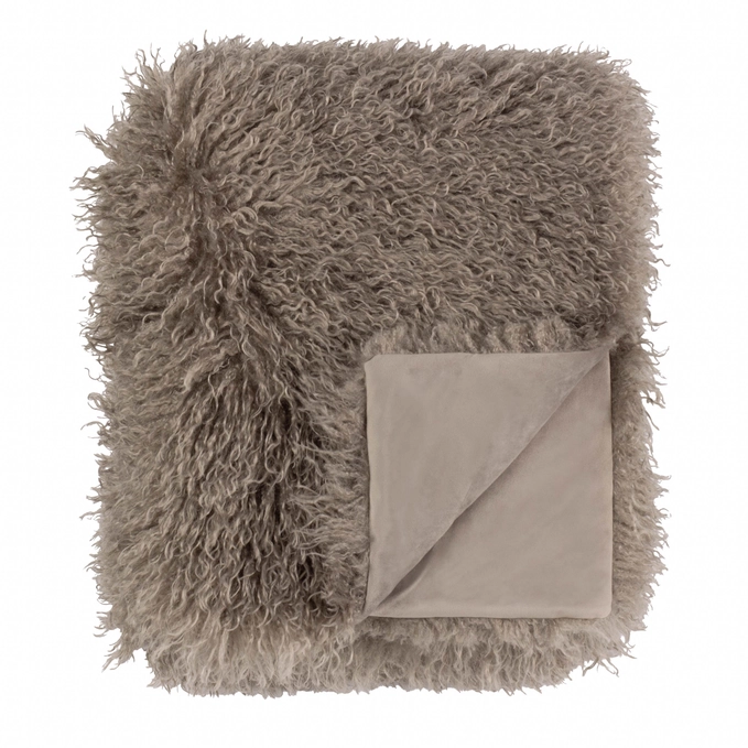 Faux Fur Throw Blanket Natural or Mocha
