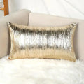 Gold Faux Leather Throw Pillow