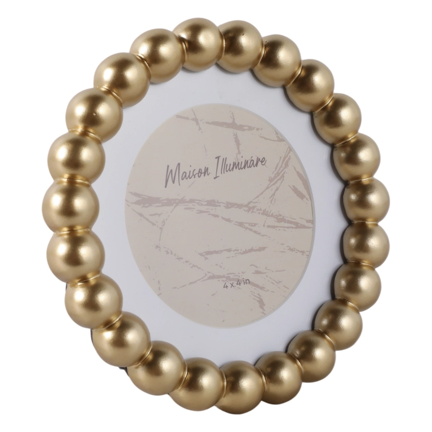 Gold Glass Beaded Photo Frame  6"x6"