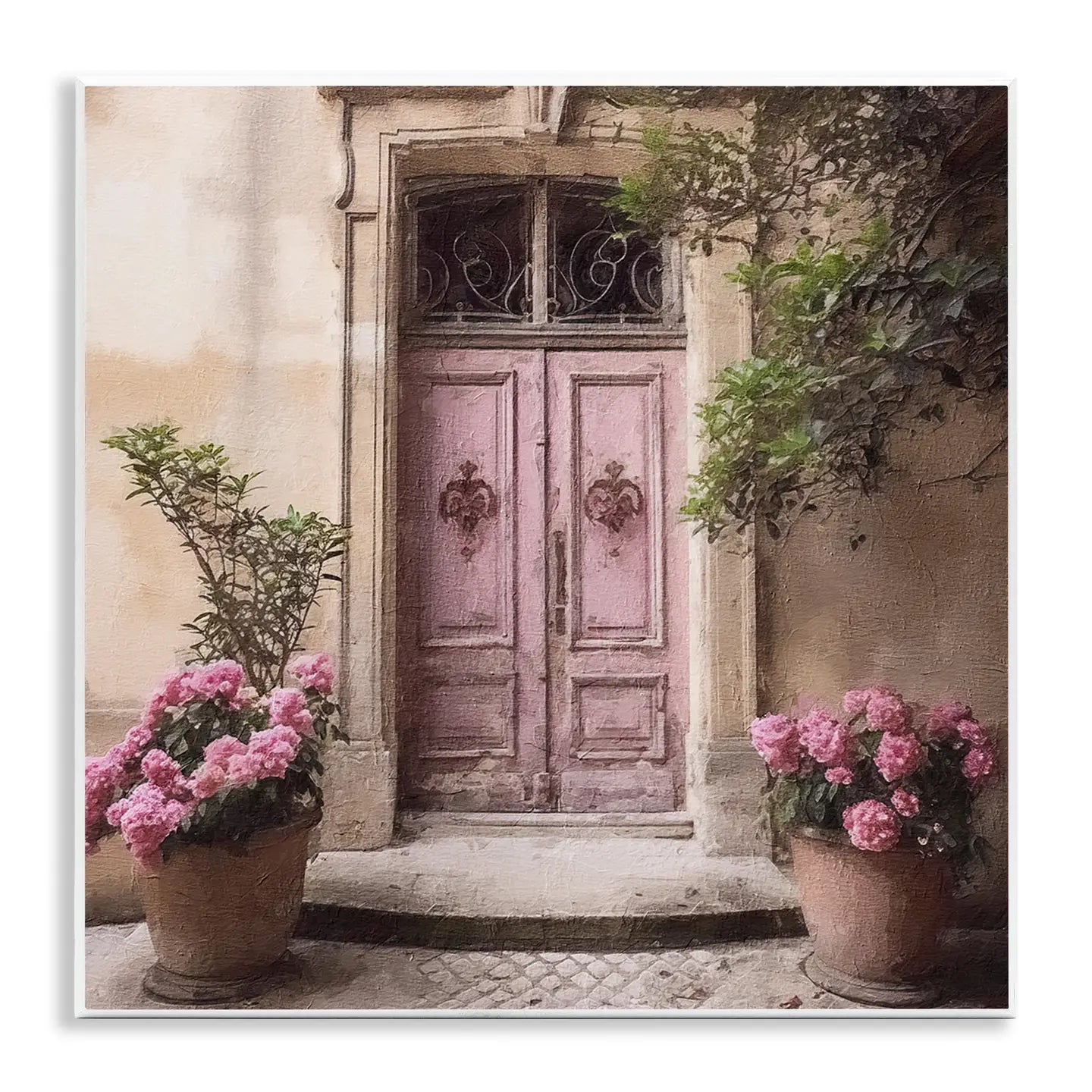 Pink Floral Doorway - Unframed Wall Art - Faire