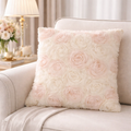 Light Pink Elegant Roses Throw Pillow  17"x17"
