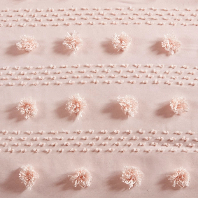 Pink Bedding / Pompoms Comforter Set  3-Piece