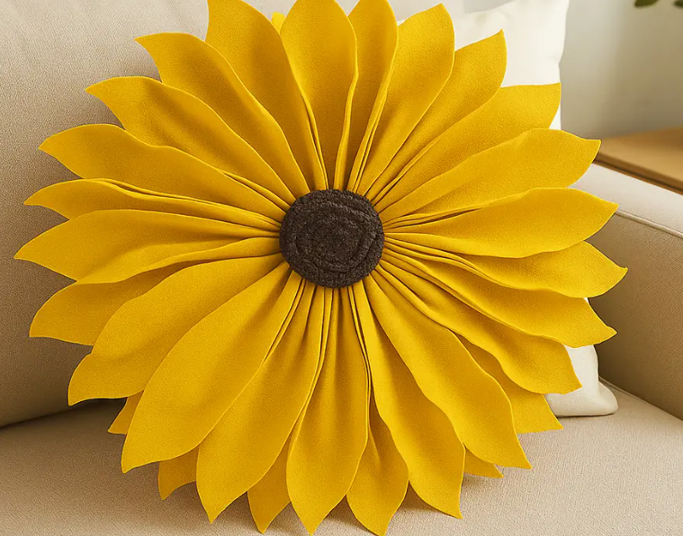 Handmade 3D Flower Decorative Pillow 13"