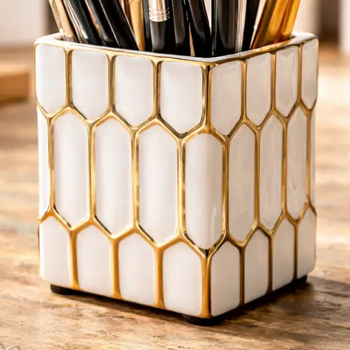 Ceramic Dynasty Square Pen Holder