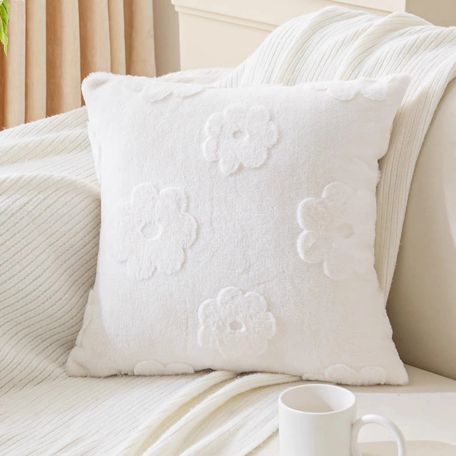 Embossed Floral Throw Pillow 18"x18"