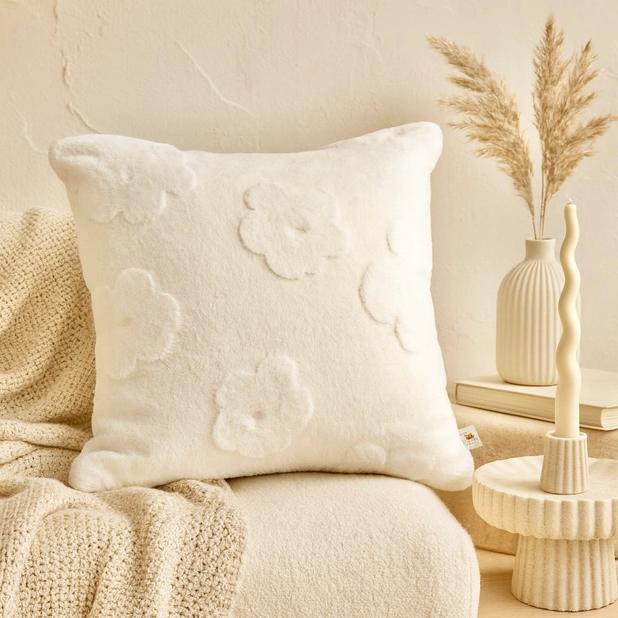 Embossed Floral Throw Pillow 18"x18"