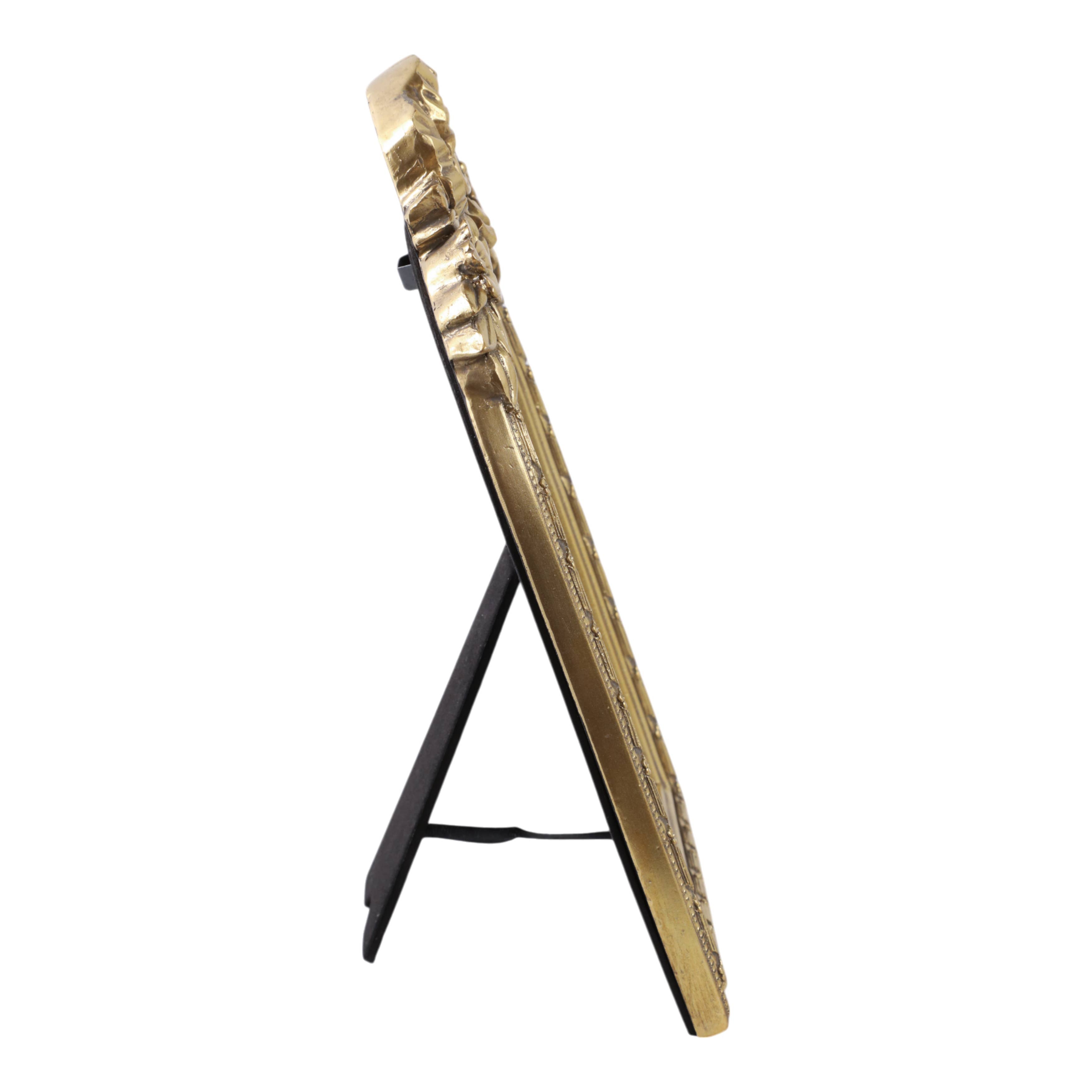 Wall Mirror - Gold Glass Gilded Bow Arch Framed, 10 in.