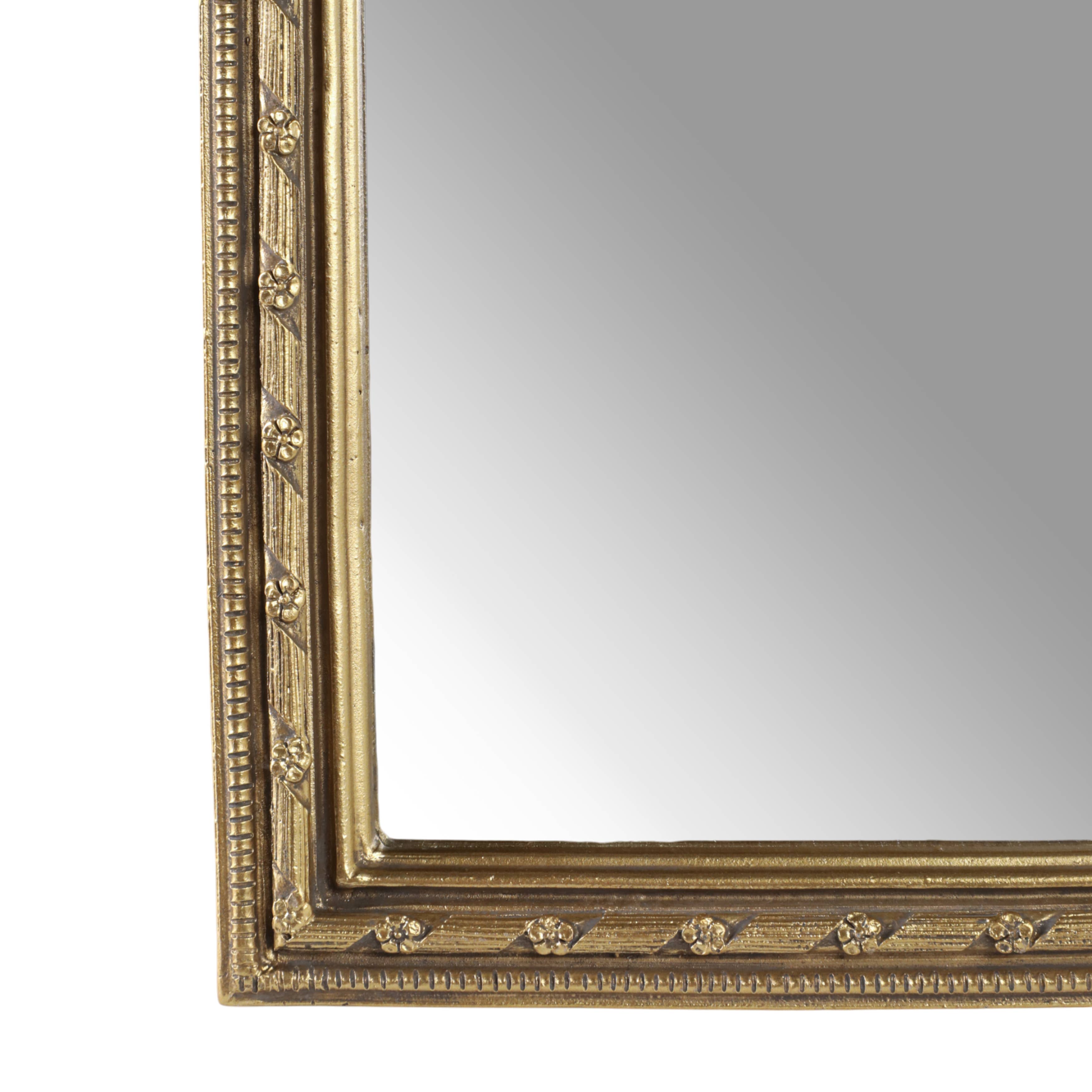 Wall Mirror - Gold Glass Gilded Bow Arch Framed, 10 in.