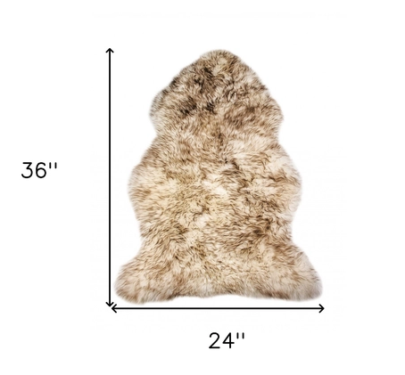 Dark Cream New Zealand Natural Sheepskin Rug  2'x3'