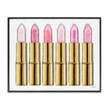 Pink Gold Lipstick Glam Fashion - Framed Wall Art - Faire