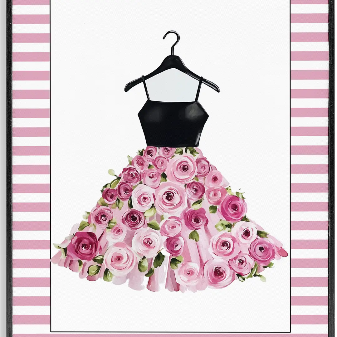 Flower Bedecked Dress Wall Art