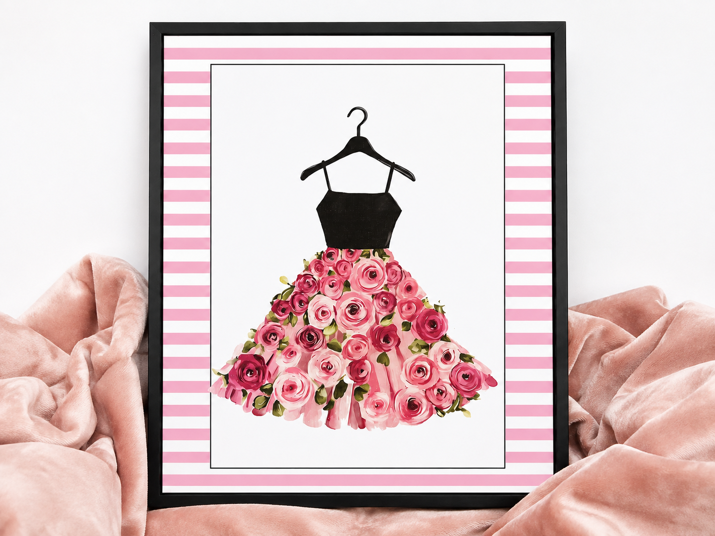 Flower Bedecked Dress Wall Art