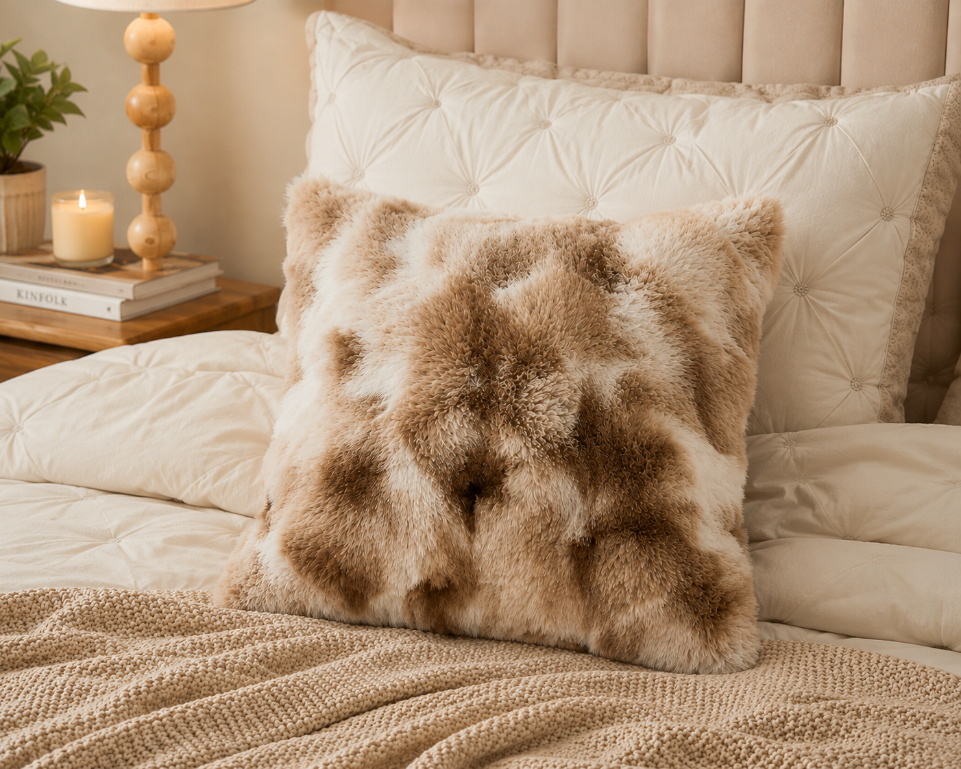 Animal Print Faux Fur Accent Pillow 18"x18"