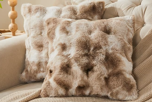 Animal Print Faux Fur Accent Pillow 18"x18"