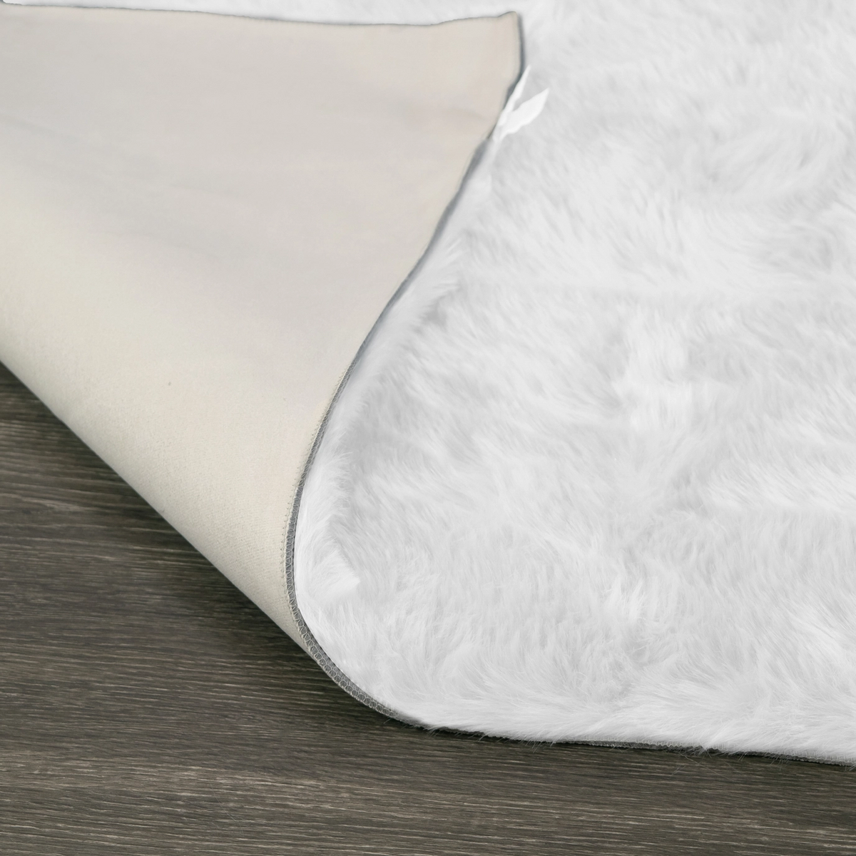 Arial Faux Sheepskin Rug White, 5'x3'